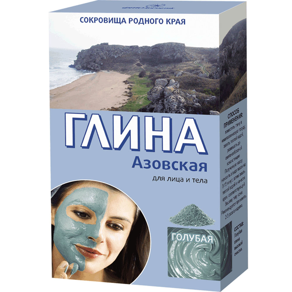 Blue Azov Toning Clay for Face & Body, Firtocosmetic, 100 g/ 0.22lb