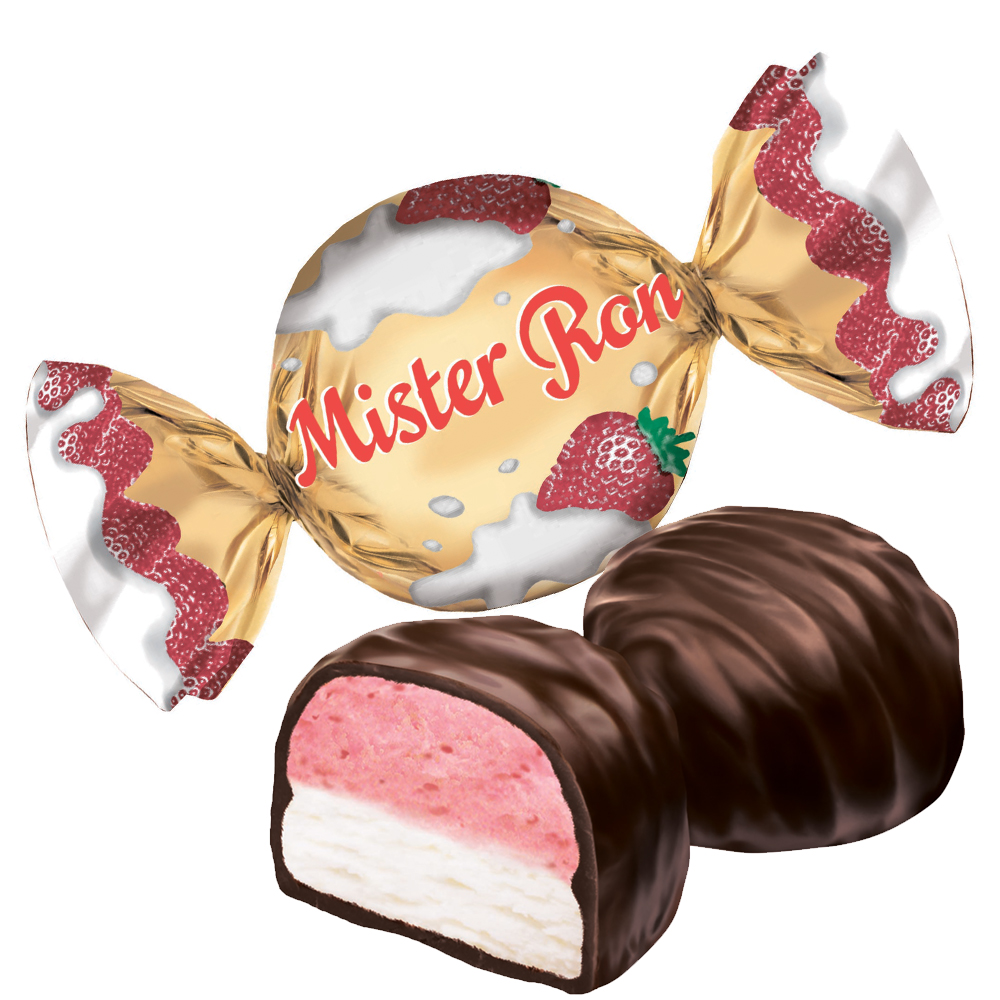 Chocolates with Whipped Cream & Strawberry Filling Mister Ron, Goplana, 226g/ 0.5 lb