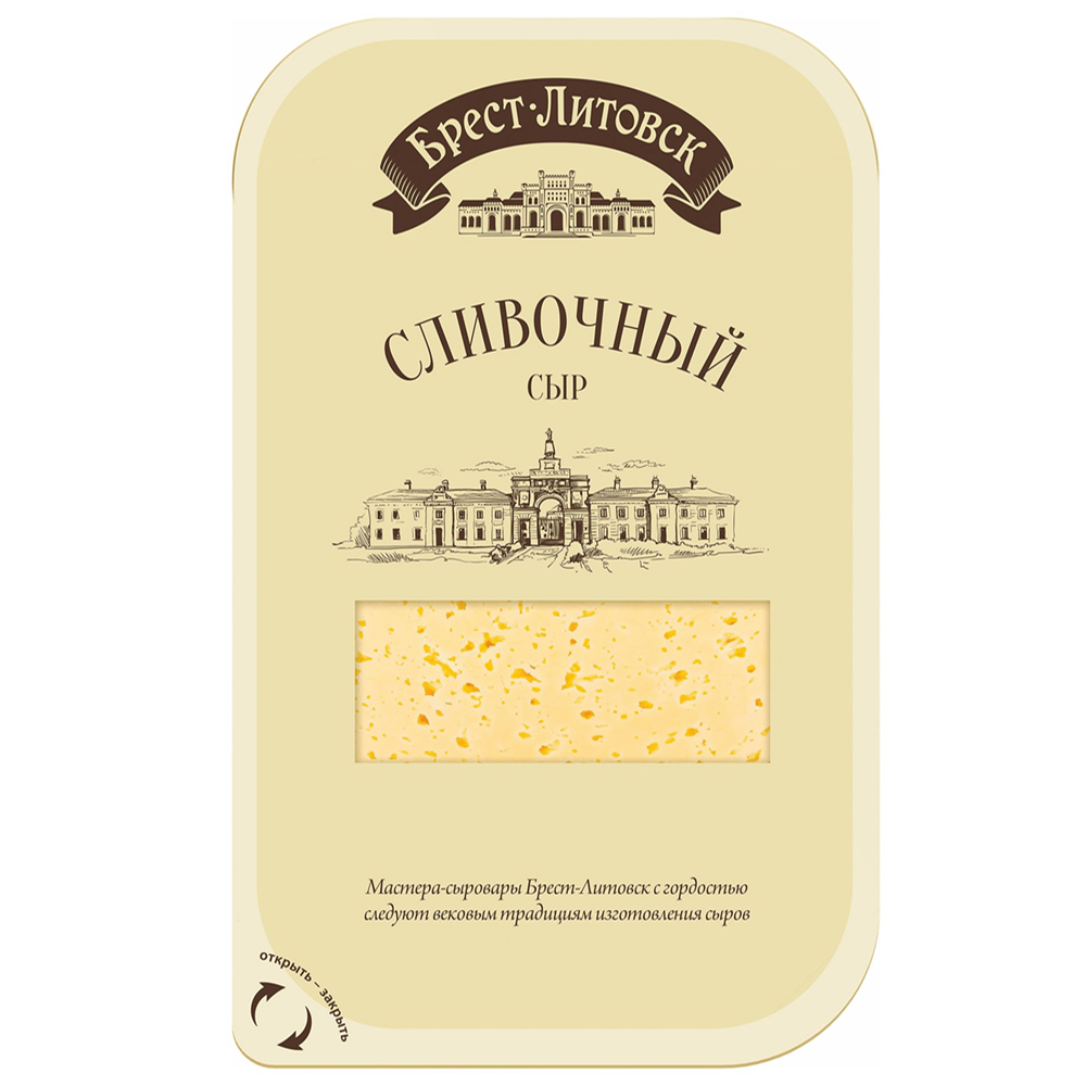 Sliced Semi-Hard Cream Cheese 50% Fat Content, Brest-Litovsk, 150g/ 5.29oz