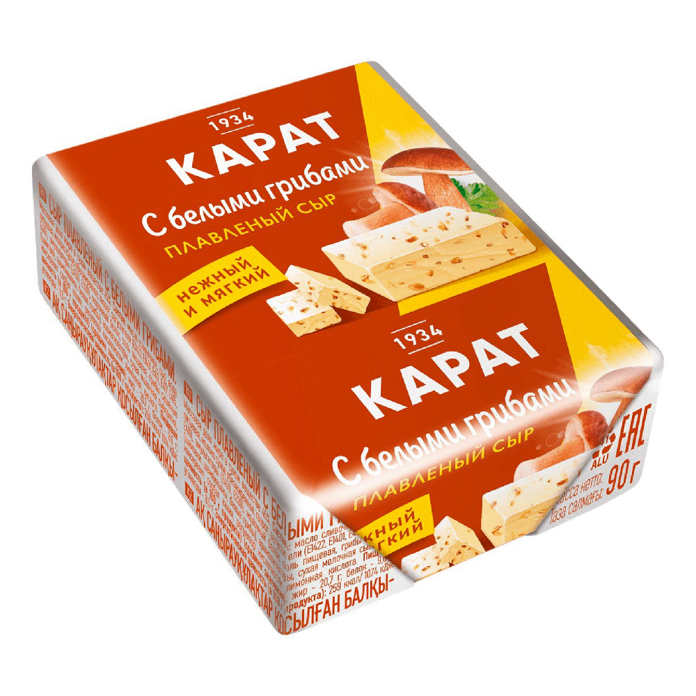 Processed Cheese with Porcini Mushrooms 45% Fat Content, Carat, 90g/ 3.17oz