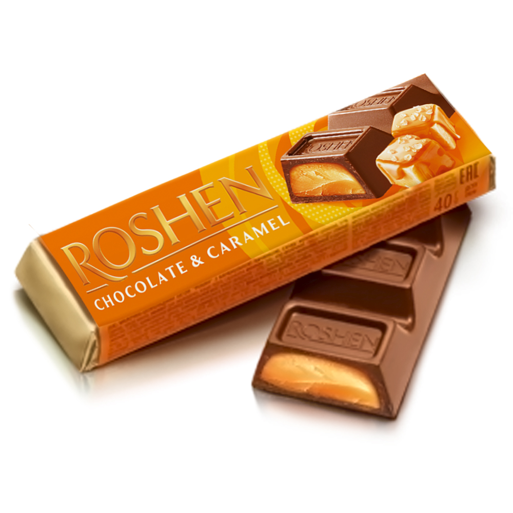 Chocolate Bar with Caramel Filling, Roshen, 40g / 1.41 oz