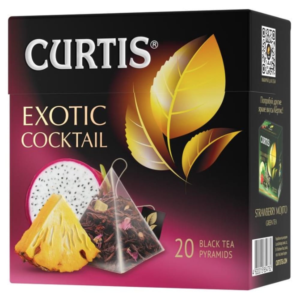 Black Tea Flavored Medium Leaf, Exotic Cocktail, Curtis, 20 pyramids