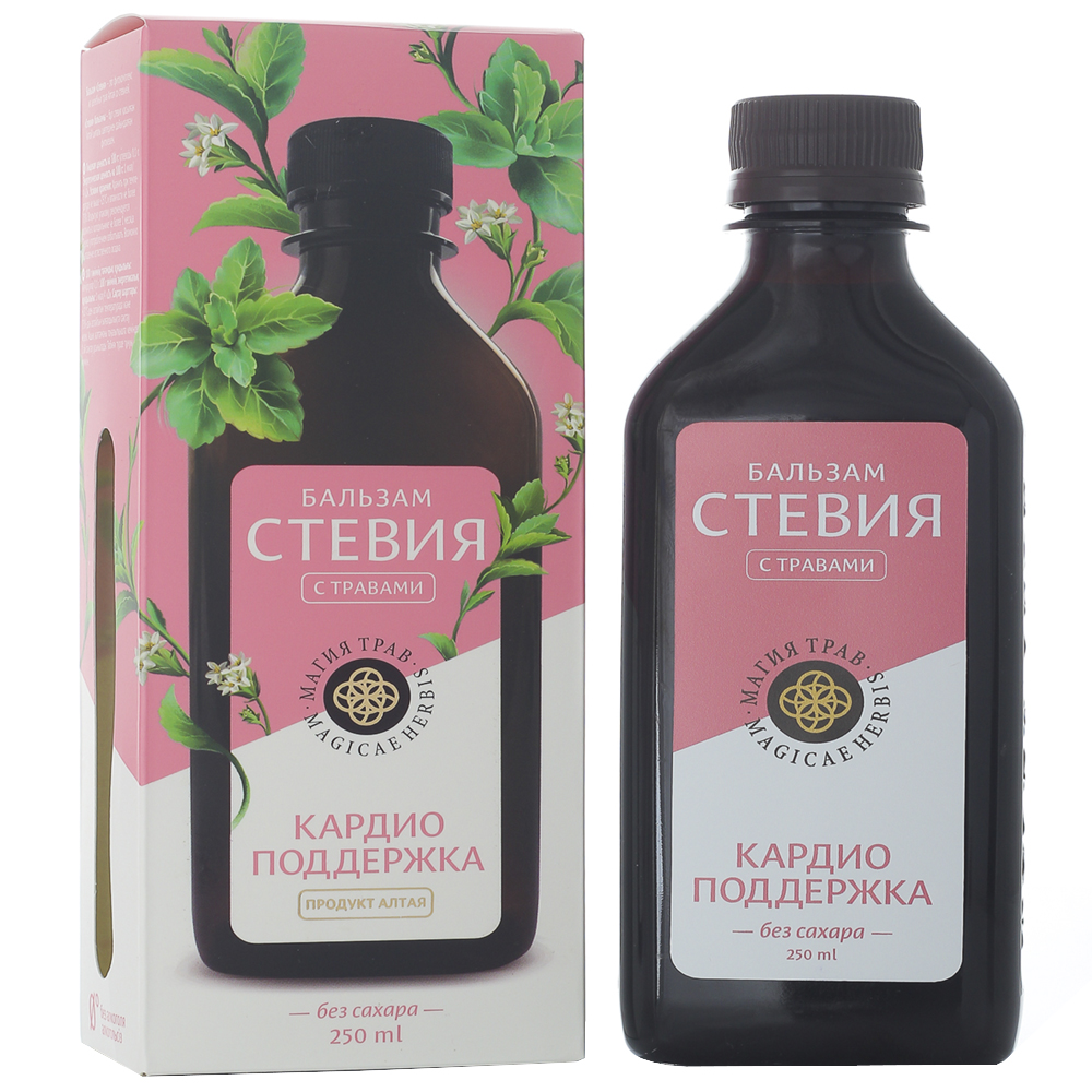 Stevia Sugar-Free Herbal Balm Cardio Support, Magiya Trav, 250ml/ 8.45 fl oz