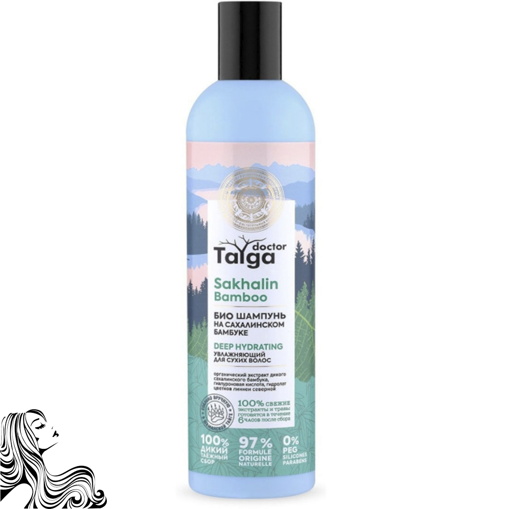 Moisturizing Shampoo for Dry Hair, Sakhalin Bamboo, Doctor Taiga, 400ml/ 13.53 oz