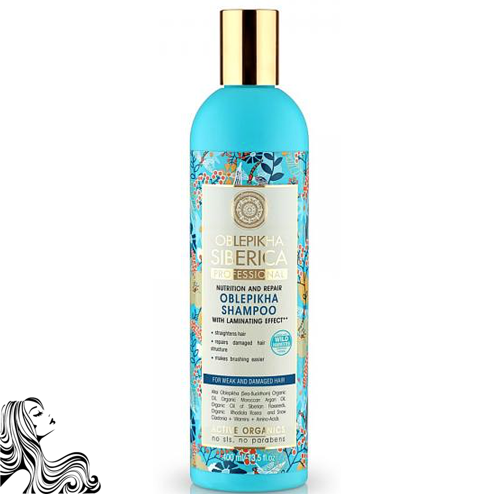 Shampoo Sea Buckthorn Nutritious & Repairing for Weak and Damaged Hair, Natura Siberica, 13.52 oz/ 400 Ml