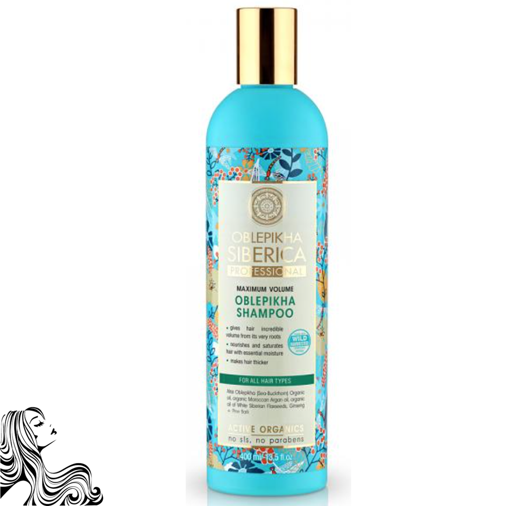 Shampoo Sea Buckthorn Voluminizing for All Hair Types, Natura Siberica, 13.52 oz/ 400 Ml