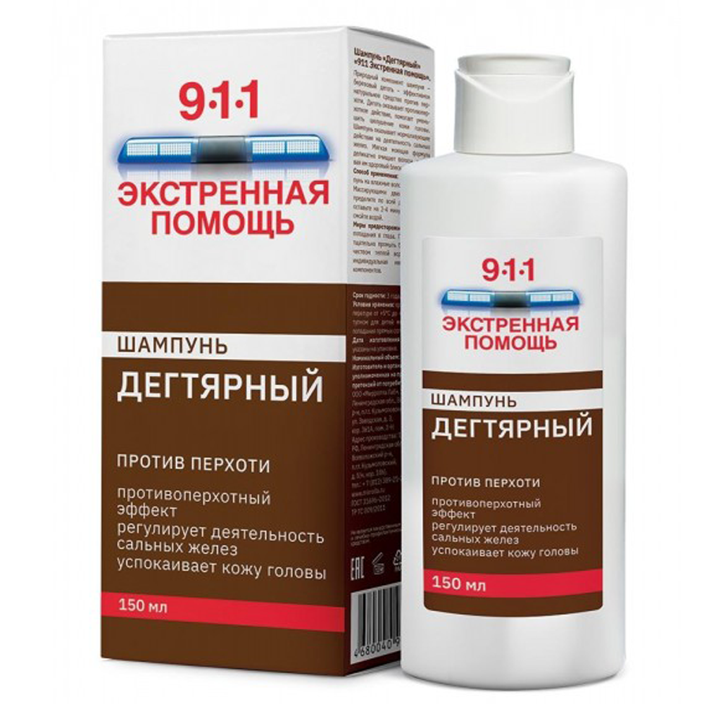 Shampoo Tar dandruff shampoo 911, 5.07 oz/ 150 Ml