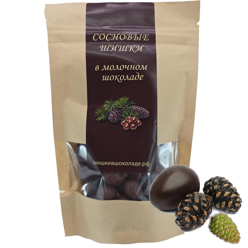 Young Candied Pine Cones in Milk Chocolate, 100g/ 3.53oz
