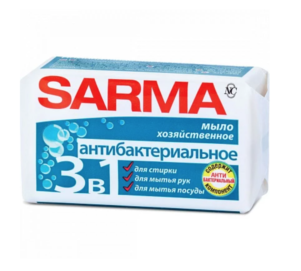 Hard Soap Antibacterial 3 in 1, Sarma, Neva Cosmetic, 140 g/ 0.31 lb