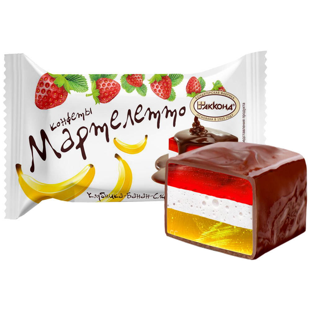 Triple-Layer Candy Strawberry-Banana-Cream, Marteletto, Akkond, 226g/ 0.5lb