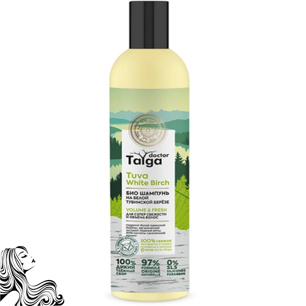 Bio-Shampoo Freshness and Volume, White Tuva Birch, Dr. Taiga, 13.53 oz/ 400 ml