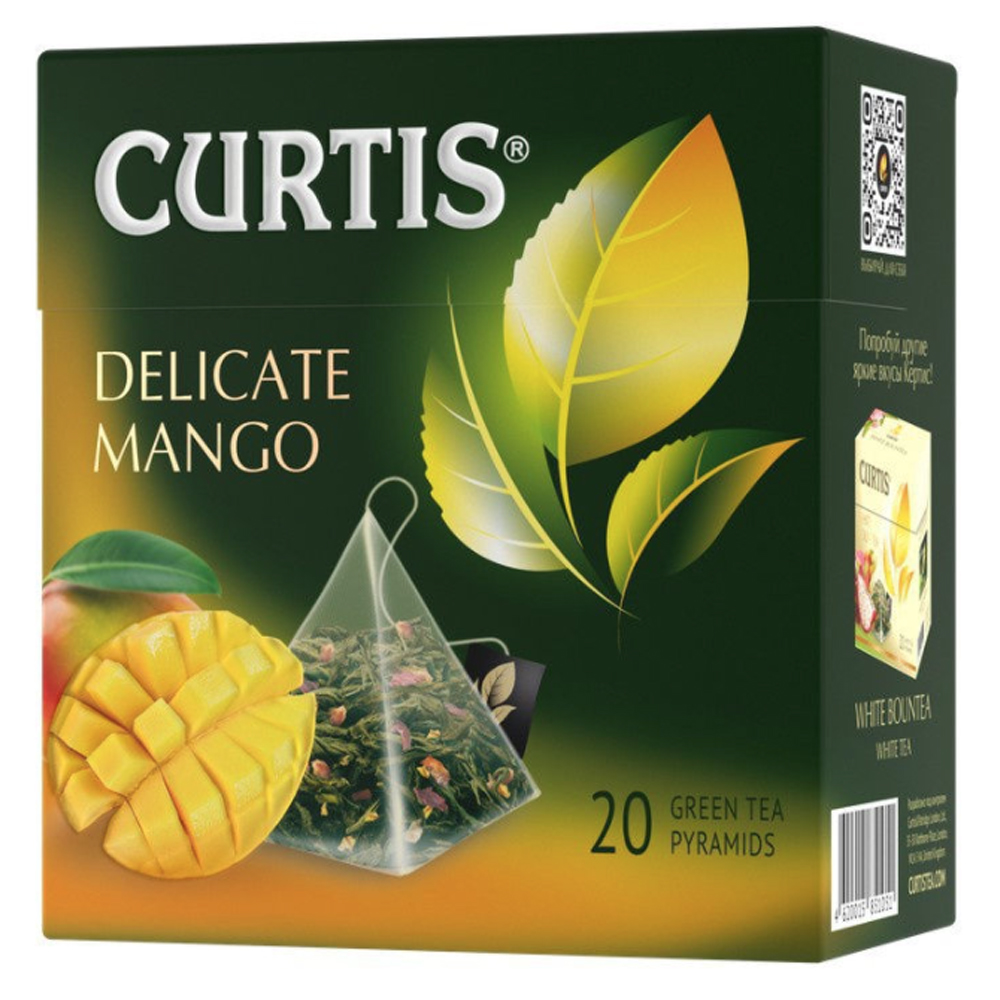 Green Tea Mango Flavor, Delicate Mango, Curtis, 20 pyramids