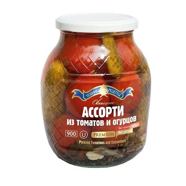 Assorted Pickled Tomatoes and Cucumbers, Preservatives & Vinegar Free, Tescha's Recipes, 900 g 