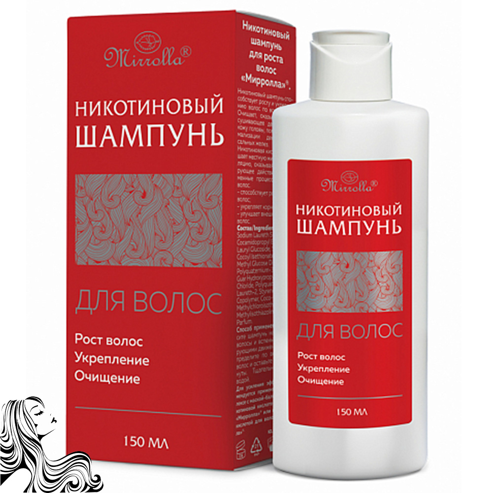 Nicotine Shampoo for Growth, Mirrolla, 150ml/ 5.07oz