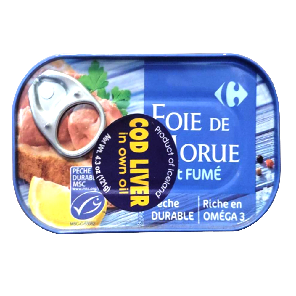 Cod Liver, Foie de Morue, 121 g/ 0.27 lb