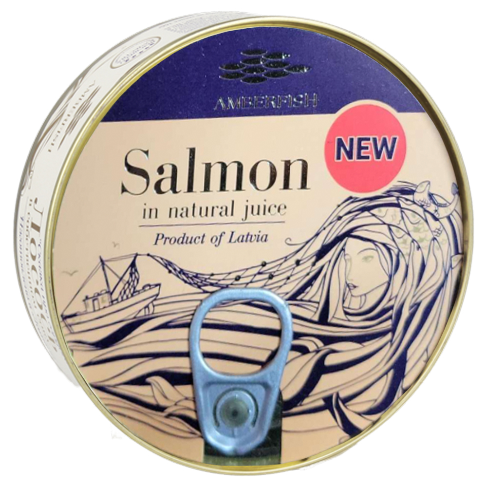 Salmon in Its Own Juice, AmberFish, 200 g/ 0.44lb