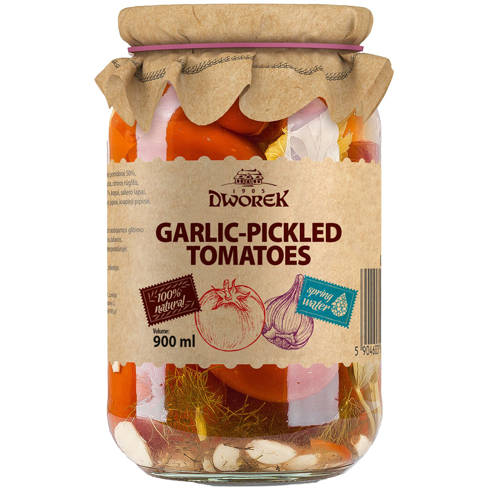 Pickled Tomatoes with Garlic, Dworek, 900ml/ 30.43 fl oz