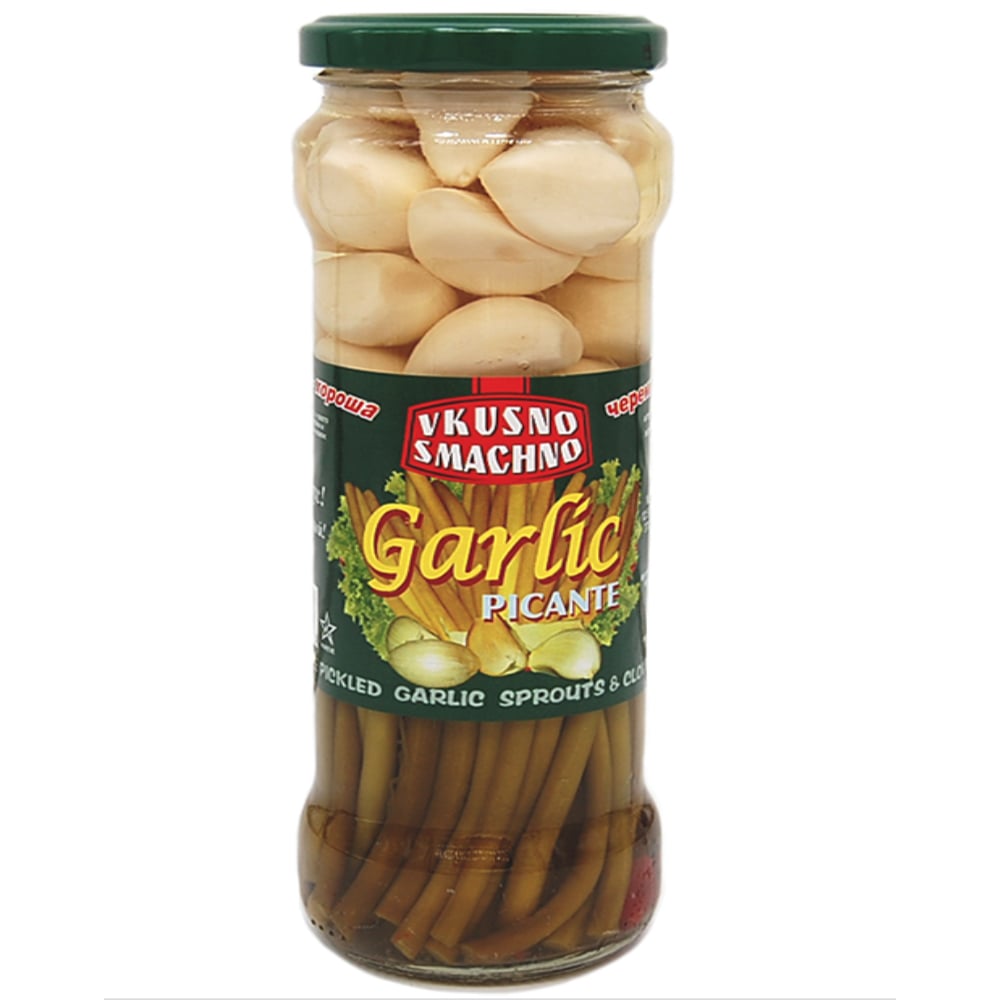 Pickled Garlic Sprouts & Cloves, Vkusno-Smachno, 370ml/ 12.5oz
