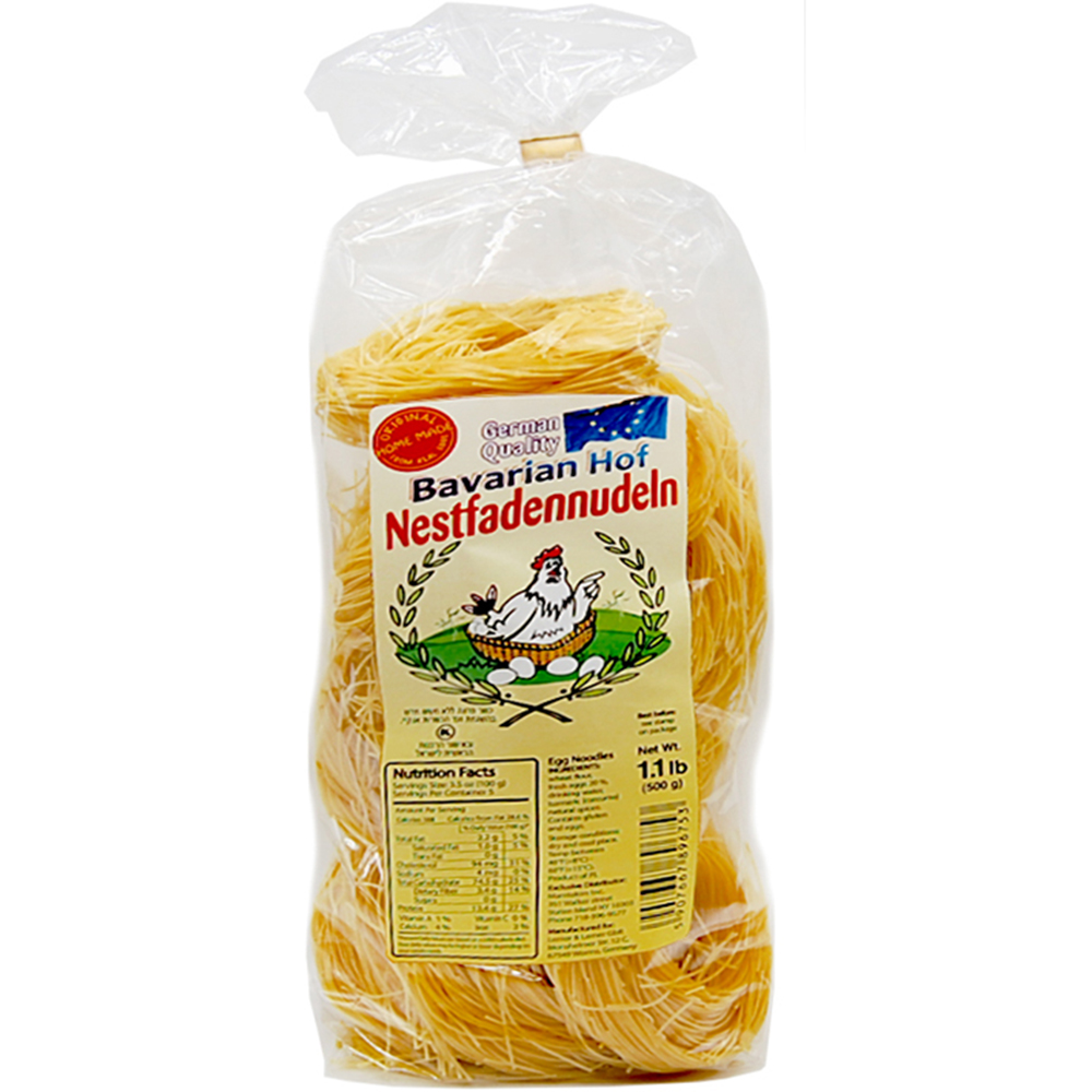 Egg Noodles Nests Nestfadennudeln (thin nest), Bavarian HOF, 500g/ 1.1lbs