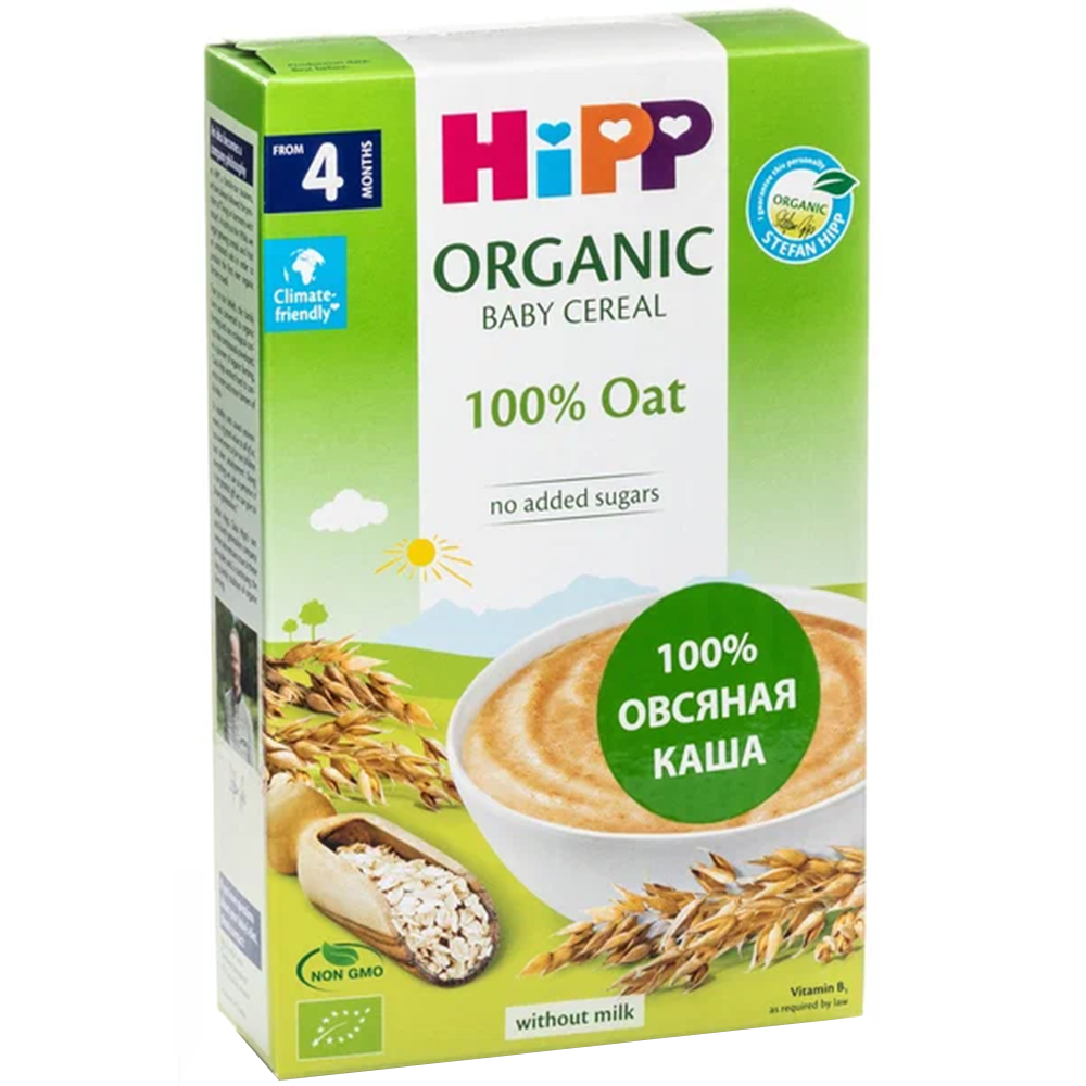Dairy-Free Sugar-Free Oatmeal Porridge 100% From 4 Months, Hipp, 200g/ 7.05oz