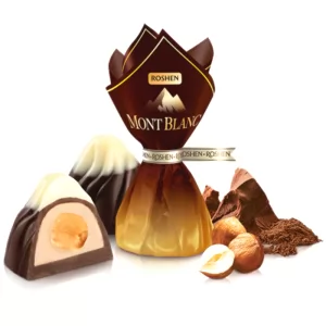 Chocolate Candies with Whole Hazelnuts, Mont Blanc, Roshen, 0.5 lb/ 226 g