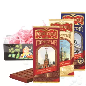 Assorted aerated chocolate set, Russian chocolate, 0.22 lb*3 PCs