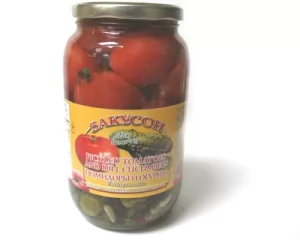 Marinated Tomatoes and Dill Cucumbers, Zakuson, 33.8 oz/ 1 liter