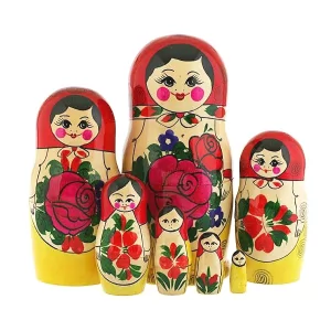 7 Nested Matreshka Dolls, Classic Design Semenovskaya 7.25
