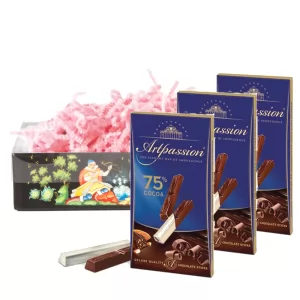 Set of Russian Inspiration chocolate sticks 75 % cocoa with almonds, 100g / 0.8 lb * 3 PCs, Babaevsky