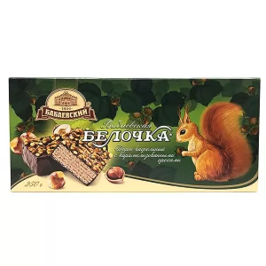 Babayevskaya Belochka Wafer Cake with Caramelized Nuts, 8.08 oz / 250 g