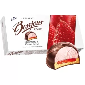 Chocolate Glazed Zefir Strawberry Cream, Bonjour, 232 g