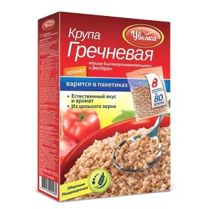 Uvelka Buckwheat Groats 8x80 Boil-in-Bags, 1.41 lb/ 640 g