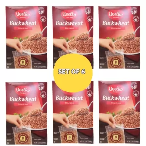 ECONOM BOX 6 Buckwheat Groats (8 x 80 g), Boil-in-Bags, 8.47 lb/ 3.84kg 