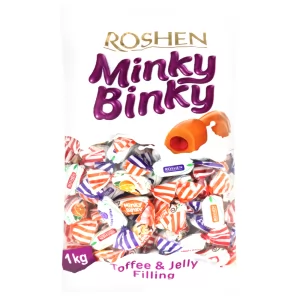 Roshen Minky Binky Toffee Candy with Jelly Filling 2.2 lbs/ 1 Kg