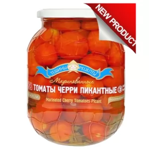 Premium Marinated Cherry Tomatoes Piquant, Kosher, Tescha's Recipes, 900 ml/ 1.98 lb
