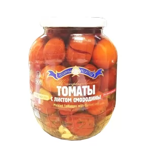 Marinated Tomatoes with Black Currant Leaf, Teshcha's Recipes, 15.18 oz /440 g