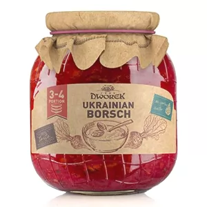 Red Borscht (Red Soup) in Glass Jar, Dworek 24.34 oz / 720 Ml