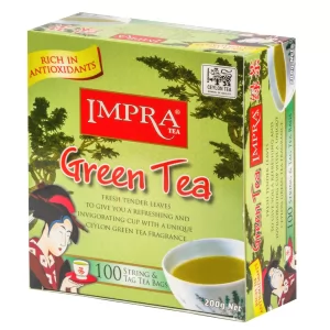 Impra Green Tea, 100 Enveloped Tea Bags	