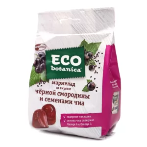 Jelly Candy Blackcurrant & Chia Seed, Eco Botanica, 200 g / 0.44 lb
