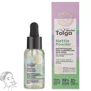 Mattifying Bio Facial Serum MATT BALANCE for Problem Skin, Nettle Powder, Doctor Taiga, 30 ml / 1.01 oz