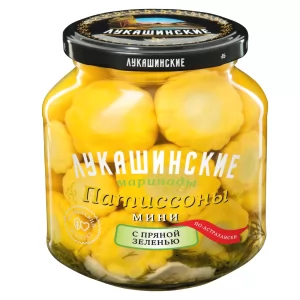 Patissons-Mini Pickled with Spicy Greens, Lukashinskie, 1.48 lb/ 670 gr