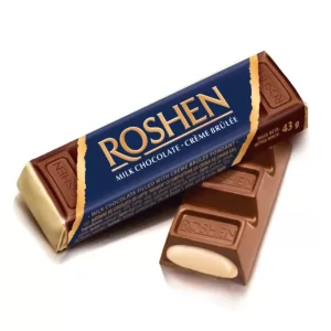Roshen Milk Chocolate Bar with Creme Brulee Filling, 1.87 oz / 53 g