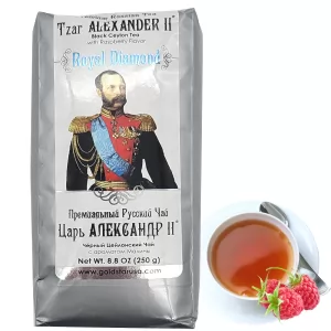Black Ceylon Tea with Raspberries, Tsar Alexander II, Royal Diamond, 250 g/ 0.55 lb
