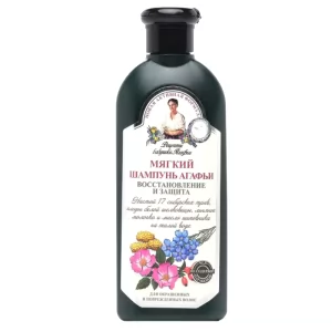 Shampoo Grandma Agafia Softening w/Linseed Milk, Rosehip Oil & Herbs for Colored & Damaged Hair, 11.83 oz/ 350 Ml