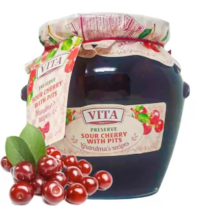 Cherry Preserve, Vita, 24 oz / 650 g