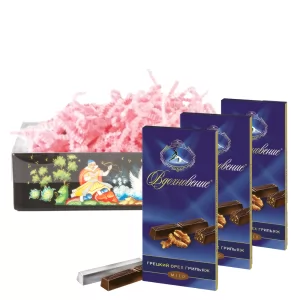 Set of Russian Inspiration chocolate sticks with walnut, 100g / 0.22 lb * 3 PCs, Babaevsky