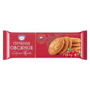 Oatmeal Cookies With Siberian Cranberries, Polet, 6.35 oz / 180 g