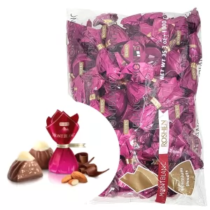 Chocolate Candy with Crushed Almonds, Mont Blanc, Roshen, 1 kg/ 2.2 lbs
