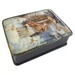 Wooden Jewellery Box Russian Lacquer Miniature