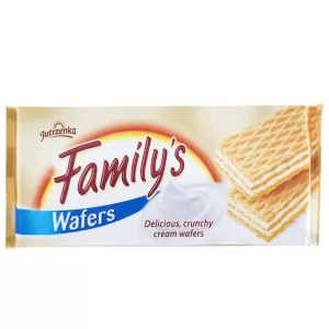 Waffles with Cream Filling Family's, JUTRZENKA, 180g / 6.35 oz
